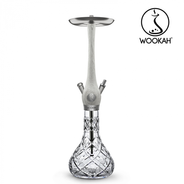 Narghilea WOOKAH din lemn, model White Nox, Vas transparent [7]