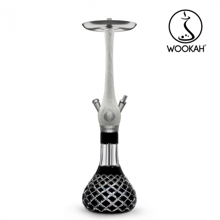 Narghilea WOOKAH din lemn, model White Nox, Vas transparent [12]