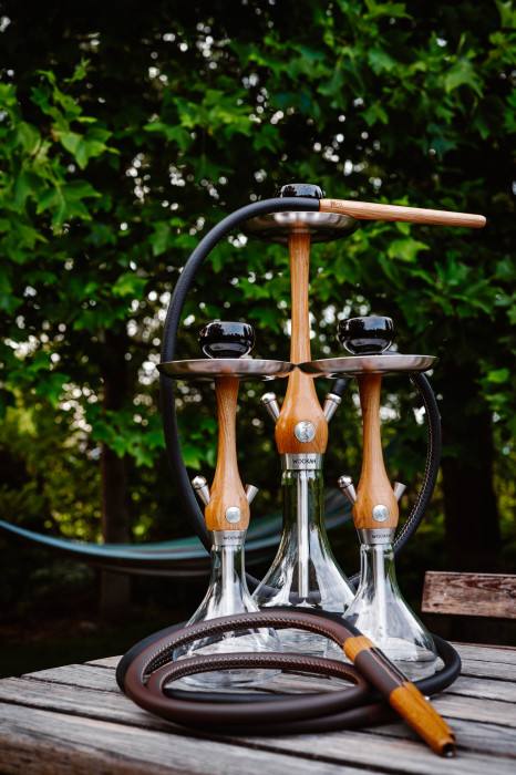 Narghilea WOOKAH Mini, Oak, Vas transparent [2]