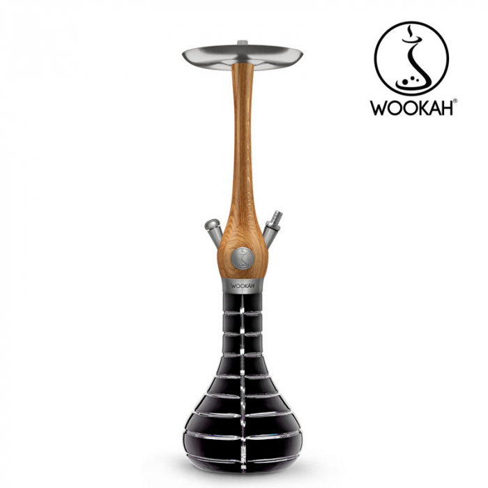 Narghilea WOOKAH din lemn, Oak, Vas transparent [3]