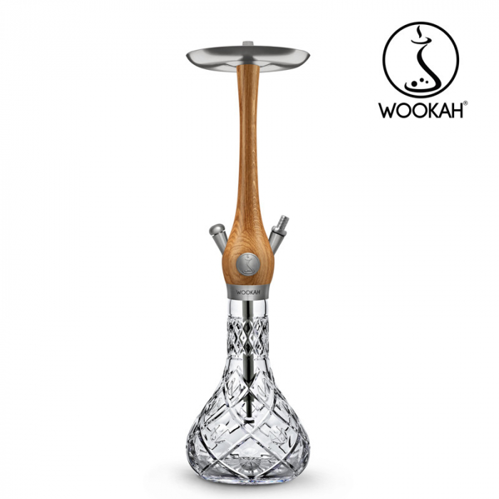 Narghilea WOOKAH din lemn, Oak, Vas transparent [9]