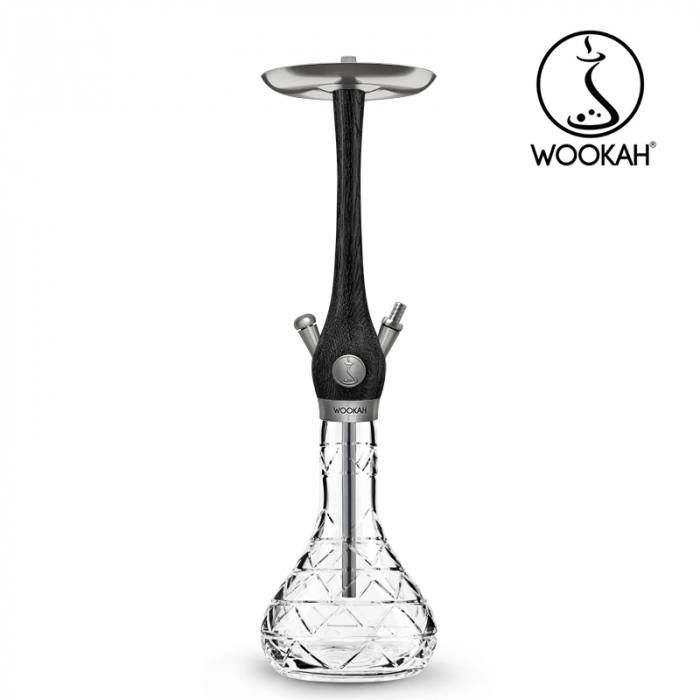 Narghilea WOOKAH din lemn, Model Nox, Vas transparent [2]