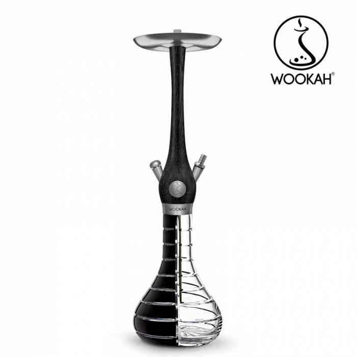 Narghilea WOOKAH din lemn, Model Nox, Vas transparent [4]