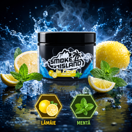 Arome narghilea - Aroma Narghilea Smoke Island Ice Lemon - Lamaie cu gheata, 200gr