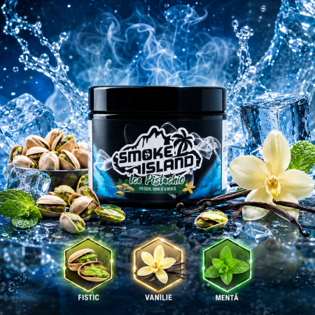 Arome narghilea - Aroma Narghilea Smoke Island Ice Pistachio - Fistic cu menta, 200gr