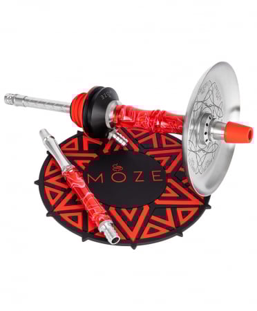 Narghilea Moze Breeze Two, Rosu, Vas Transparent [2]
