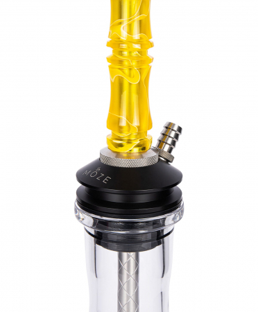 Narghilea Moze Breeze Two, Galben, Vas Transparent [3]