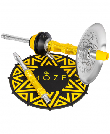 Narghilea Moze Breeze Two, Galben, Vas Transparent [1]