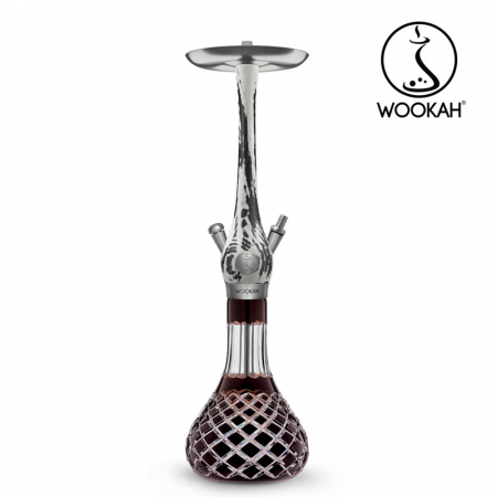 Narghilea WOOKAH din lemn, model White/Black, Vas transparent [4]
