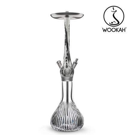 Narghilea WOOKAH din lemn, model White/Black, Vas transparent [9]
