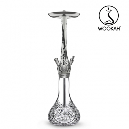 Narghilea WOOKAH din lemn, model White/Black, Vas transparent [7]