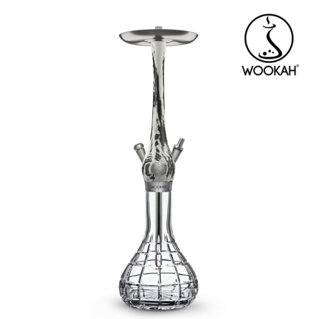Narghilea WOOKAH din lemn, model White/Black, Vas transparent [10]
