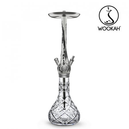 Narghilea WOOKAH din lemn, model White/Black, Vas transparent [8]