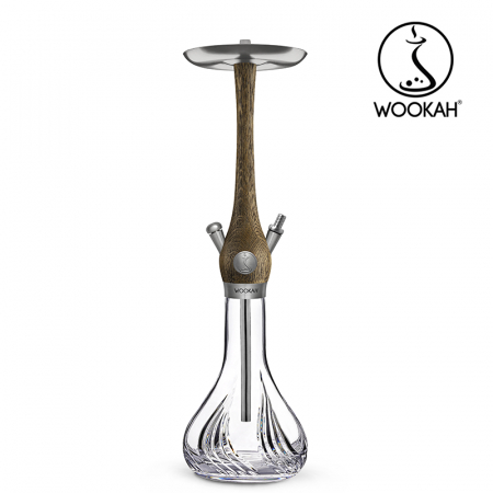 Narghilea WOOKAH din lemn, Model Nox Rustic, Vas transparent [12]