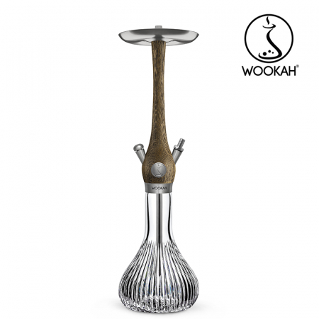 Narghilea WOOKAH din lemn, Model Nox Rustic, Vas transparent [5]