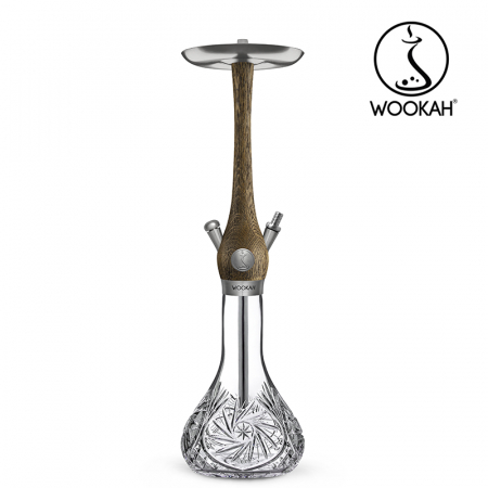 Narghilea WOOKAH din lemn, Model Nox Rustic, Vas transparent [11]