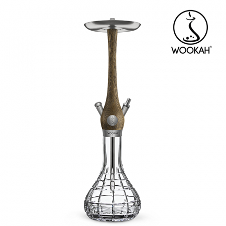 Narghilea WOOKAH din lemn, Model Nox Rustic, Vas transparent [1]