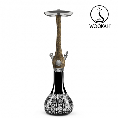 Narghilea WOOKAH din lemn, Model Nox Rustic, Vas transparent [14]