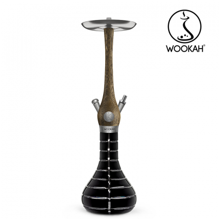 Narghilea WOOKAH din lemn, Model Nox Rustic, Vas transparent [6]