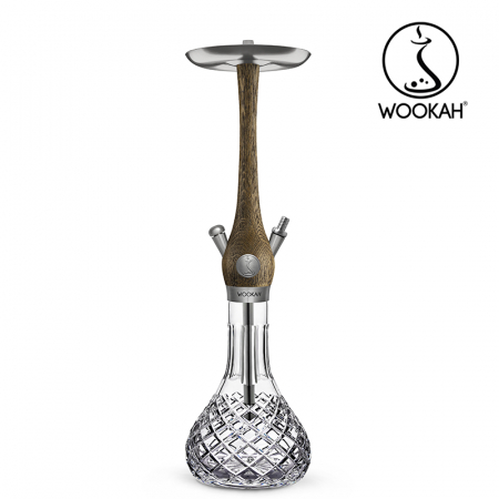 Narghilea WOOKAH din lemn, Model Nox Rustic, Vas transparent [2]