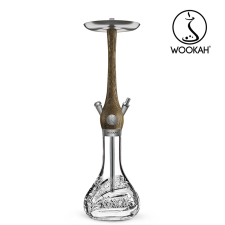 Narghilea WOOKAH din lemn, Model Nox Rustic, Vas transparent [4]