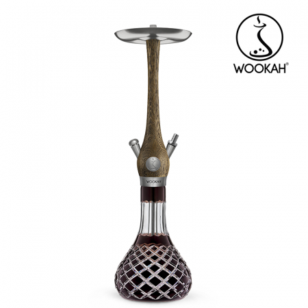 Narghilea WOOKAH din lemn, Model Nox Rustic, Vas transparent [7]
