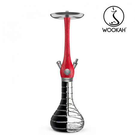 Narghilea WOOKAH din lemn, Model Nox Blaze, Vas transparent [4]