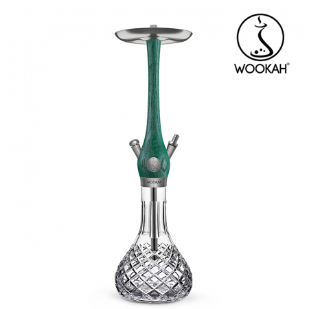 Narghilea WOOKAH din lemn, Model Nox Jade, Vas transparent [2]