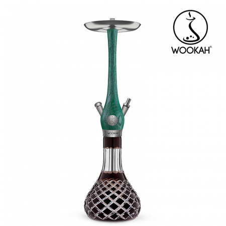 Narghilea WOOKAH din lemn, Model Nox Jade, Vas transparent [11]