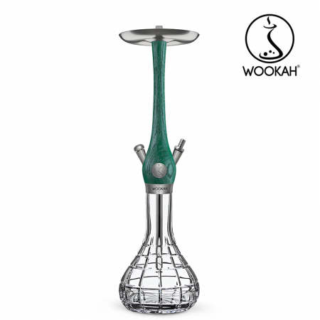 Narghilea WOOKAH din lemn, Model Nox Jade, Vas transparent [1]