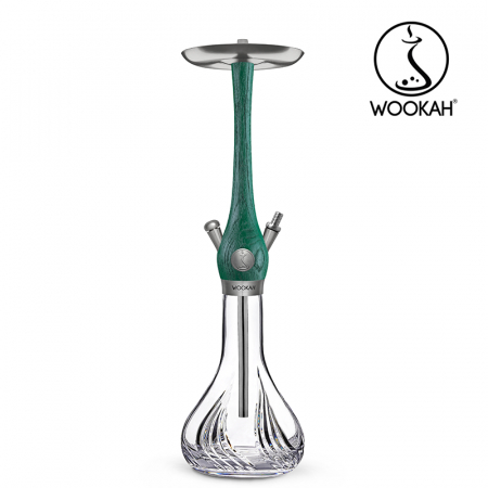 Narghilea WOOKAH din lemn, Model Nox Jade, Vas transparent [7]