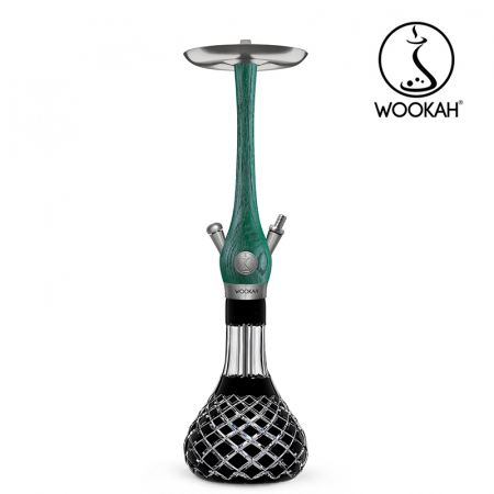 Narghilea WOOKAH din lemn, Model Nox Jade, Vas transparent [10]