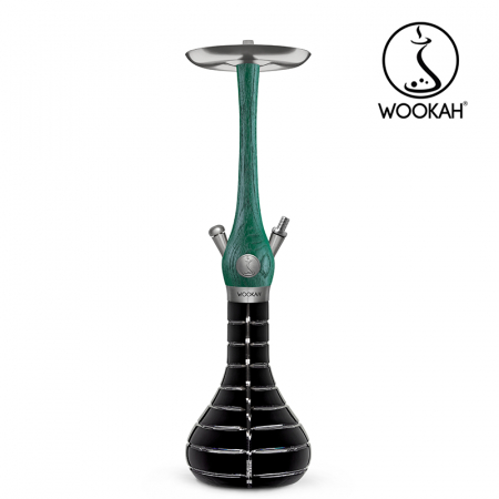 Narghilea WOOKAH din lemn, Model Nox Jade, Vas transparent [13]