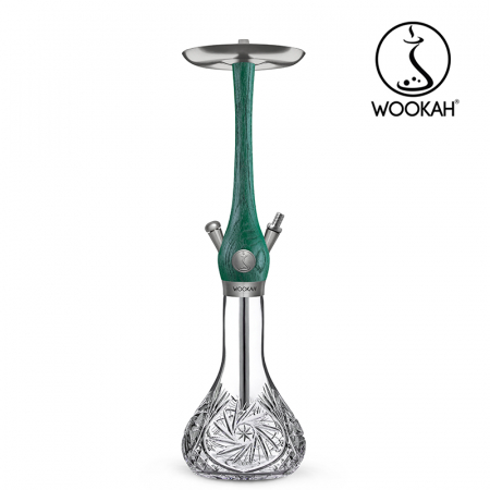 Narghilea WOOKAH din lemn, Model Nox Jade, Vas transparent [5]