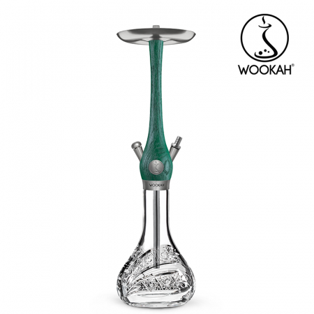 Narghilea WOOKAH din lemn, Model Nox Jade, Vas transparent [3]