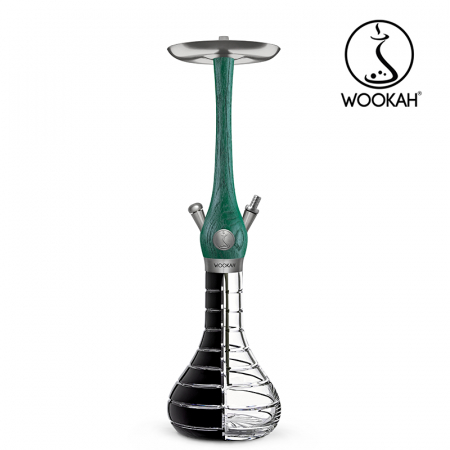 Narghilea WOOKAH din lemn, Model Nox Jade, Vas transparent [12]
