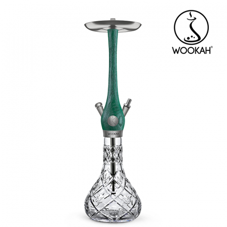 Narghilea WOOKAH din lemn, Model Nox Jade, Vas transparent [9]