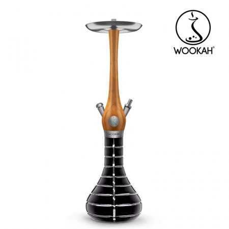 Narghilea din lemn, Wookah, model Iroko, Vas transparent [2]