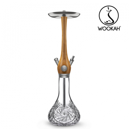Narghilea din lemn, Wookah, model Iroko, Vas transparent [7]