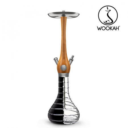 Narghilea din lemn, Wookah, model Iroko, Vas transparent [3]