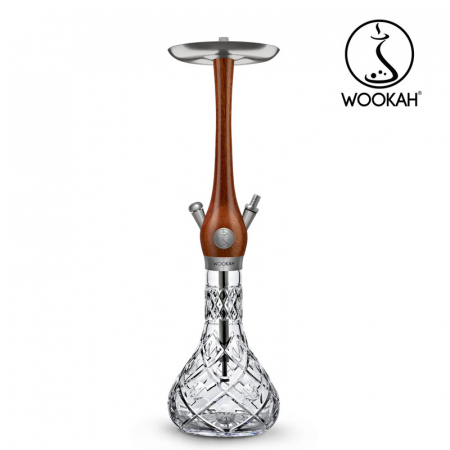 Narghilea WOOKAH din lemn, model Merbau, Vas transparent [6]