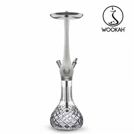Narghilea WOOKAH din lemn, model White Nox, Vas transparent [9]