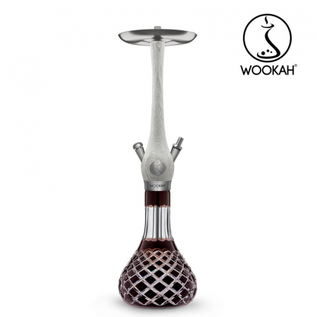 Narghilea WOOKAH din lemn, model White Nox, Vas transparent [10]