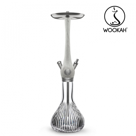 Narghilea WOOKAH din lemn, model White Nox, Vas transparent [5]