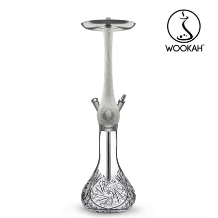 Narghilea WOOKAH din lemn, model White Nox, Vas transparent [7]