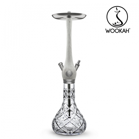 Narghilea WOOKAH din lemn, model White Nox, Vas transparent [6]