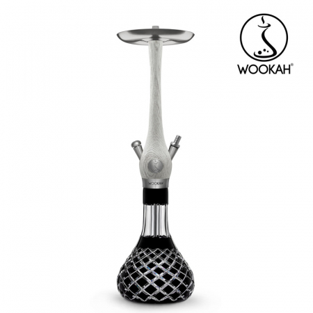 Narghilea WOOKAH din lemn, model White Nox, Vas transparent [11]