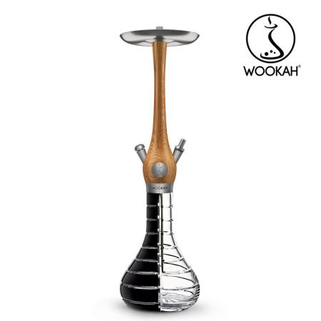 Narghilea WOOKAH din lemn, Oak, Vas transparent [11]