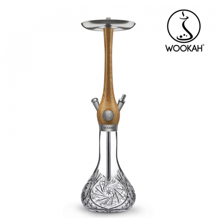 Narghilea WOOKAH din lemn, Oak, Vas transparent [7]
