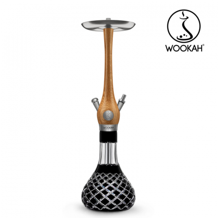 Narghilea WOOKAH din lemn, Oak, Vas transparent [3]